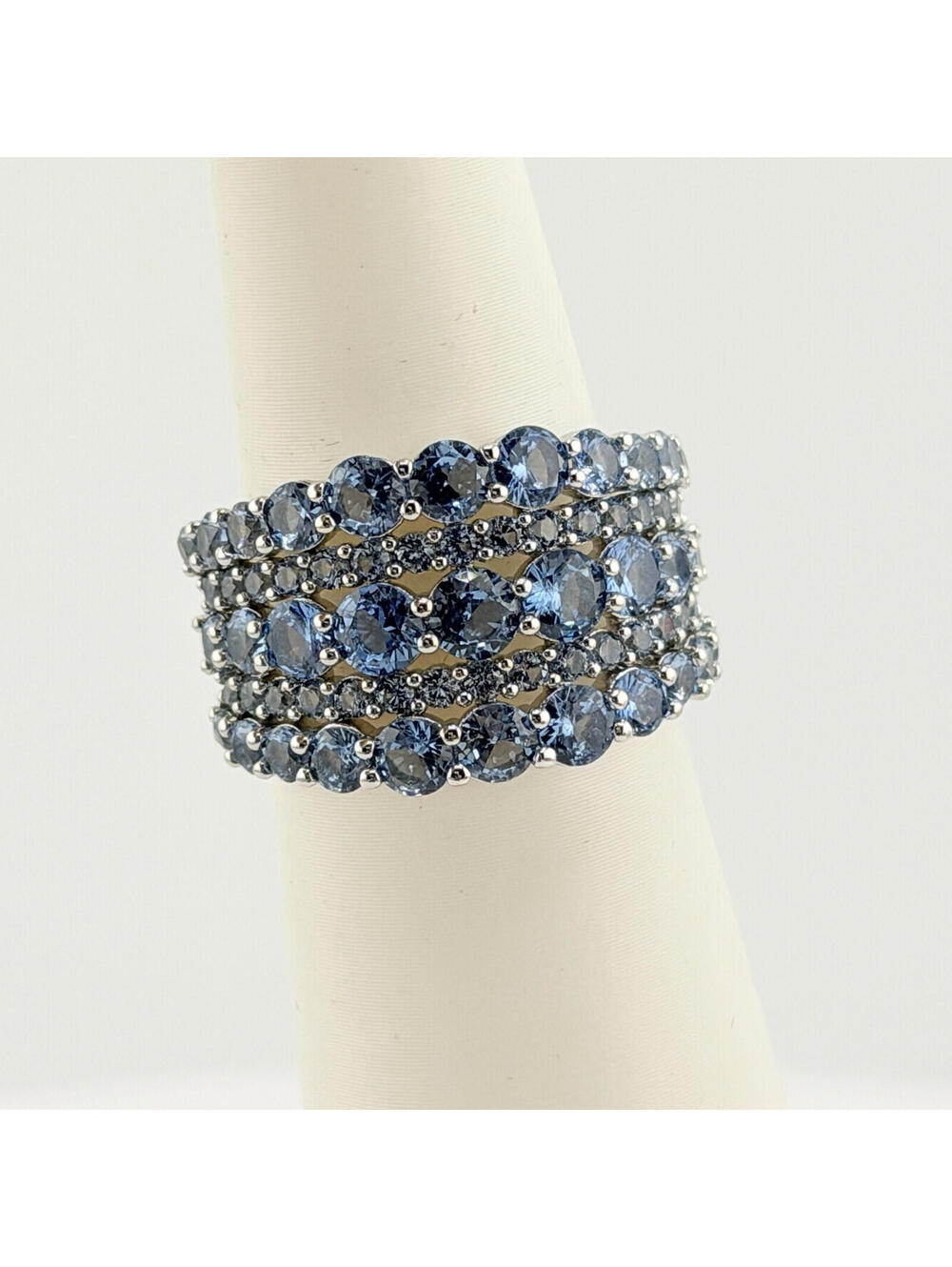 Bomb Party Ring Sz 8 RBP6638 "Lead The Way" Blue Zircon Spinel on Rhodium